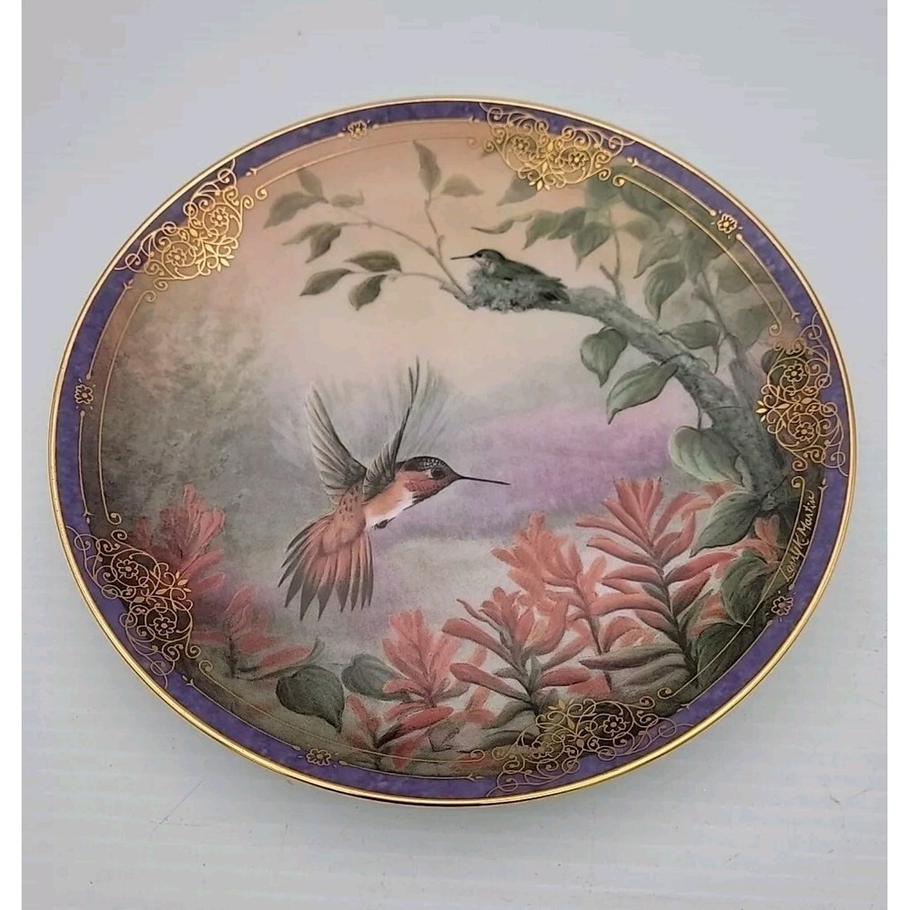 Bradford Exchange Delicate Splendor Hummingbird Plate Larry K Martin 9447A